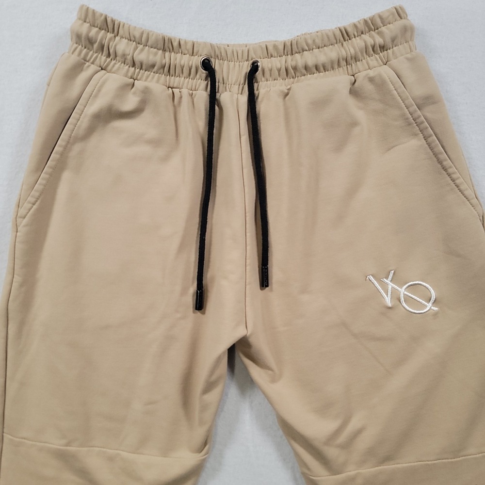 Vanquish Fitness Joggers Mens Medium Tan Slim Stretch Drawstring Pants
